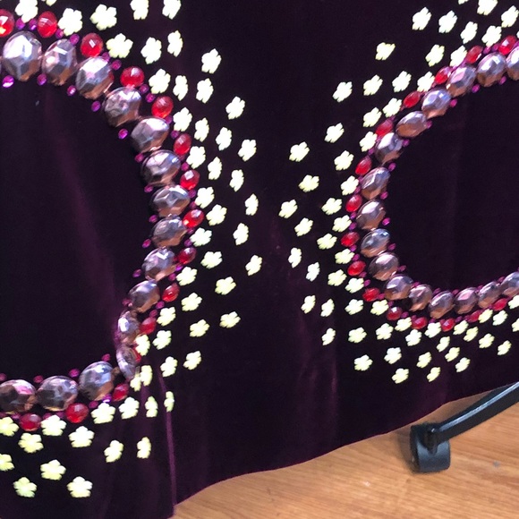 Vintage 60’s velvet sequin beaded sequin cape - Picture 9 of 16